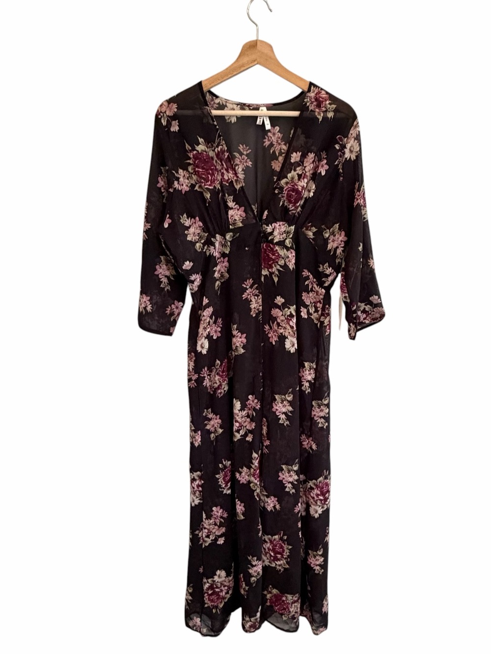 Live 4 Truth Womens Sheer Floral Duster Kimono  Sz XL Boho Festival Whimsigoth